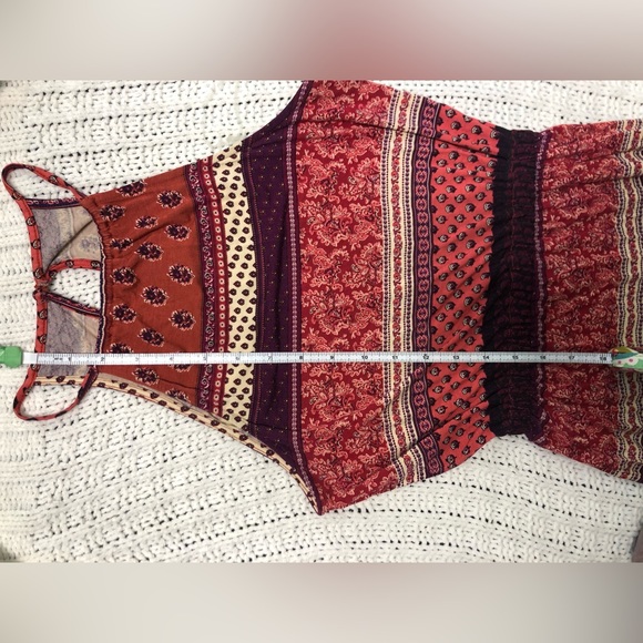 SOLD American Eagle XXS Soft & Sexy Pink Burgundy Floral Maxi Dress - Picture 4 of 14